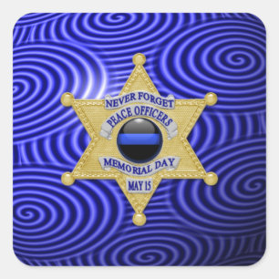 Thin Blue Line One-of-a-Type Vierkante Sticker