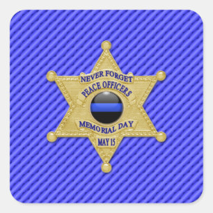 Thin Blue Line One-of-a-Type Vierkante Sticker