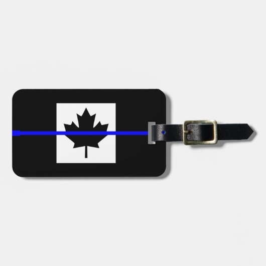 Thin Blue Line op Canadese vlag Bagagelabel (Voorkant horizontaal)