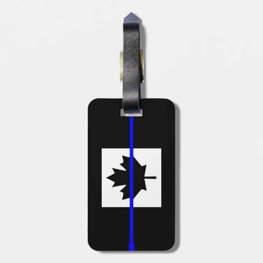 Thin Blue Line op Canadese vlag Bagagelabel (Achterkant verticaal)