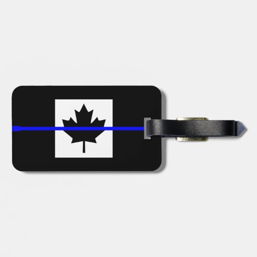 Thin Blue Line op Canadese vlag Bagagelabel (Achterkant horizontaal)