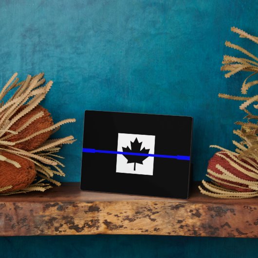 Thin Blue Line op Canadese vlag Fotoplaat (Zijkant)