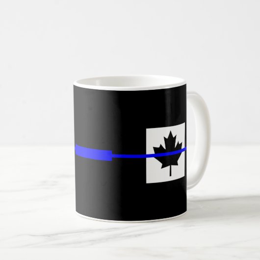 Thin Blue Line op Canadese vlag Koffiemok (Voorkant rechts)
