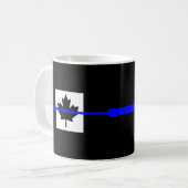 Thin Blue Line op Canadese vlag Koffiemok (Voorkant links)