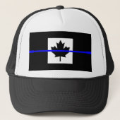 Thin Blue Line op Canadese vlag Trucker Pet (Voorkant)