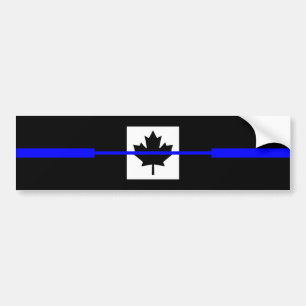 Thin Blue Line op Canadian Flag Decor Bumpersticker