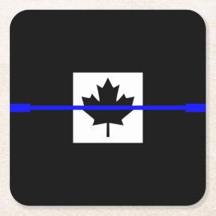 Thin Blue Line op Canadian Flag Decor Kartonnen Onderzetters