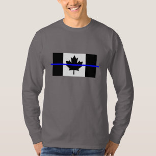 Thin Blue Line op Canadian Flag Decor T-shirt