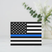"THIN BLUE LINE OP VLAG" BRIEFKAART (Staand voorkant)