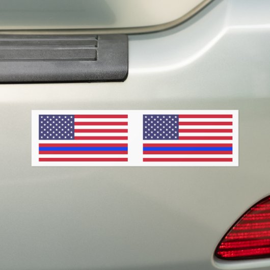 "THIN BLUE LINE OP VLAG" BUMPERSTICKER (Op auto)