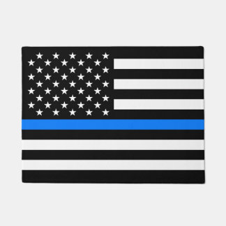 "THIN BLUE LINE OP VLAG" DEURMAT