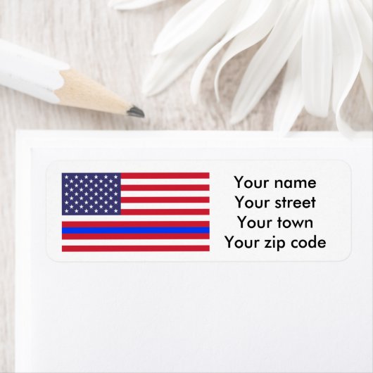 "THIN BLUE LINE OP VLAG" ETIKET (Insitu)