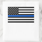 "THIN BLUE LINE OP VLAG" RECHTHOEKIGE STICKER (Tas)