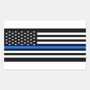 "THIN BLUE LINE OP VLAG" RECHTHOEKIGE STICKER