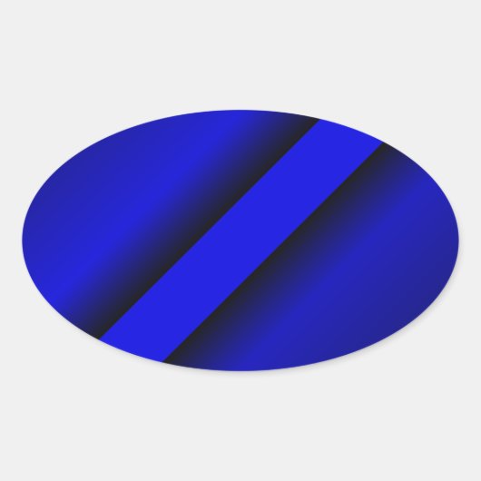 Thin Blue Line Ovale Sticker (Voorkant)