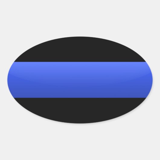 Thin Blue Line Ovale Sticker (Voorkant)