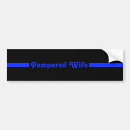 Thin Blue Line Pampered Police Wife Bumpersticker