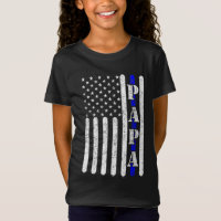 Thin Blue Line Papa  politie Amerikaanse vlag F