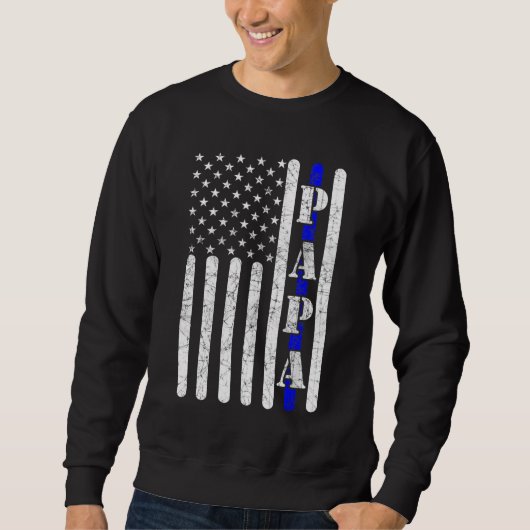 Thin Blue Line Papa politie Amerikaanse vlag F Trui (Voorkant)