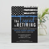 Thin Blue Line Patriottic Police Retirement Party Kaart (Staand voorkant)