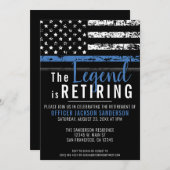 Thin Blue Line Patriottic Police Retirement Party Kaart (Voorkant / Achterkant)