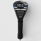 Thin Blue Line Personalized 10-7 politietoewijzing Golfheadcover (Voorkant)