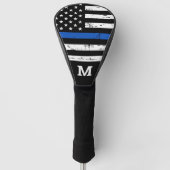 Thin Blue Line Personalized Monogram Police Golfheadcover (Voorkant)