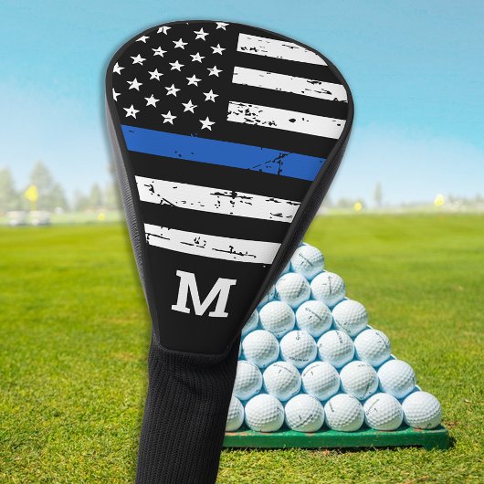 Thin Blue Line Personalized Monogram Police Golfheadcover