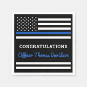 Thin Blue Line Personalized Police Afstuderen Servet (Voorkant)
