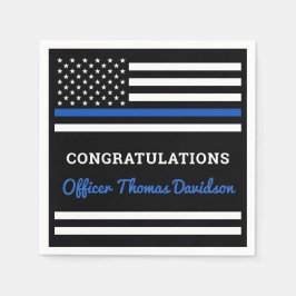 Thin Blue Line Personalized Police Afstuderen Servet