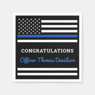 Thin Blue Line Personalized Police Afstuderen Servet