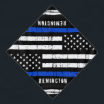 Thin Blue Line Personalized Police Dog Bandana<br><div class="desc">Thin Blue Line Bandana - Amerikaanse vlag in de kleuren van de vlag van de politie, in nood . Personaliseer je met de naam van de politiehond. Deze gepersonaliseerde politie-hondenbandana is perfect voor politie- en wetshandhavingsfamilies en al diegenen die hen steunen. COPYRIGHT © 2020 Judy Burrows, Black Dog Art -...</div>