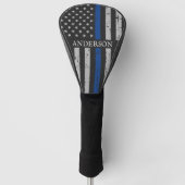 Thin Blue Line Personalized Police Golfheadcover (Voorkant)