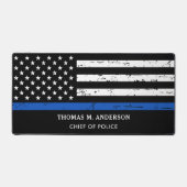 Thin Blue Line Personalized Police Officer Bureaumat (Voorkant)