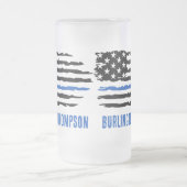 Thin Blue Line Personalized Police Officer Matglas Bierpul (Center)