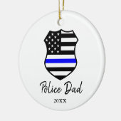 Thin Blue Line Personalized Police Officer Pap Keramisch Ornament (Links)