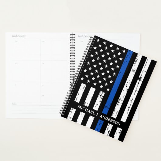 Thin Blue Line Personalized Police Officer Planner (Display)