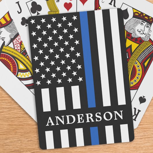 Thin Blue Line Personalized Police Officer Pokerkaarten