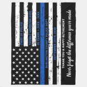 Thin Blue Line Personalized Police Retirement Fleece Deken (Voorkant)