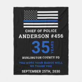 Thin Blue Line Personalized Police Retirement Fleece Deken (Voorkant)