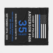 Thin Blue Line Personalized Police Retirement Fleece Deken (Voorkant (Horizontaal))
