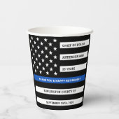 Thin Blue Line Personalized Police Retirement Papieren Bekers (Achterkant)