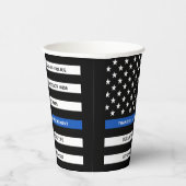 Thin Blue Line Personalized Police Retirement Papieren Bekers (Rechts)