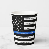Thin Blue Line Personalized Police Retirement Papieren Bekers (Voorkant)