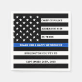 Thin Blue Line Personalized Police Retirement Servet (Voorkant)