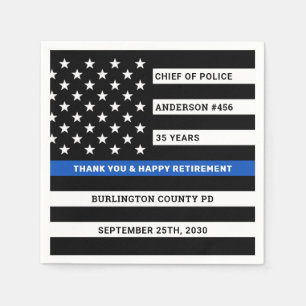 Thin Blue Line Personalized Police Retirement Servet