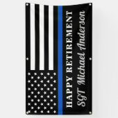 Thin Blue Line Personalized Police Retirement Spandoek (Verticaal)