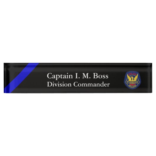 Thin Blue Line - Phoenix PD Patch Desk Name Bord Naambordje (Voorkant)