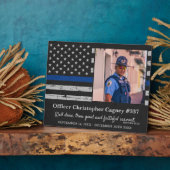 Thin Blue Line Photo Police Memorial Fotoplaat (Zijkant)