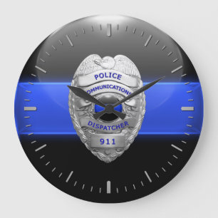 Thin Blue Line Police 911 Large Clock Grote Klok